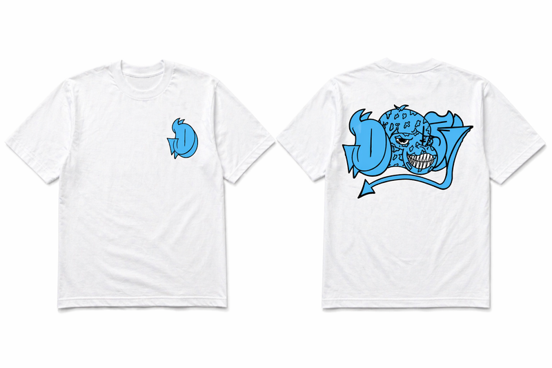 D-L-R BABY BLUE ON WHITE TEE