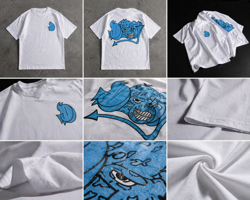 D-L-R BABY BLUE ON WHITE TEE